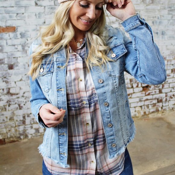 Infinity Raine Jackets & Blazers - Kancan Zoey Denim Jean Jacket-Medium Wash